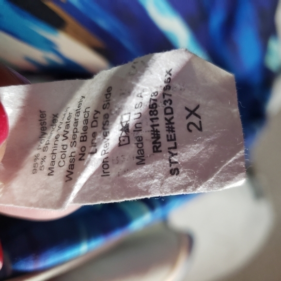 Fresh of LA Blue Multicolored Dress Sz 2X - Picture 8 of 8